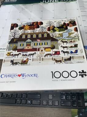 Buffalo Games Charles Wysocki BEAVER HAT TAVERN 1000 piece puzzle New